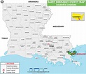 St Bernard Parish Map, Louisiana