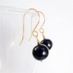 Black freshwater pearl dangle earrings – DSikorska