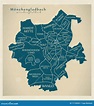 Modern City Map - Moenchengladbach City of Germany with Boroughs Stock ...