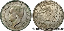 MONACO 100 Francs Rainier III / chevalier Grimaldi 1950 Paris fwo ...