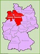 Lower Saxony location on the Germany map