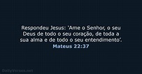 9 de junho de 2020 - Versículo da Bíblia do dia (NVI) - Mateus 22:37 ...