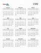 1582 Calendar (PDF, Word, Excel)