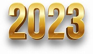 Golden 2023 Feliz Año Nuevo Texto 3d Tipografía Letras Saludos PNG ...
