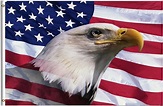 Freedom Patriotic Bald Eagle American Flag 3x5 Feet with Brass Grommet ...