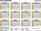 2013 Calendar with Federal Holidays