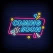 Premium Vector | Coming soon neon sign style text vector | Neon signs ...