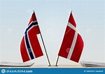 Banderas De Noruega Y De Dinamarca Stock de ilustración - Ilustración ...