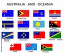 List of all flags of Australia and Oceania countries Stock Vector ...