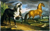Two Horses by Theodore Gericault - Art Renewal Center