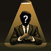 Mysterious man under spotlight. businessman with no identity in noir ...