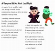 New funny Halloween poem for kids: "A Vampire Bit My Neck Last Night ...