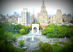 View of Washington Square Park and the fifth Avenue .. from NYU ...