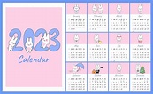 Kawaii 2023 Calendar - Martin Printable Calendars