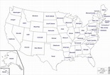 Us State Map Printable : Map States United Blank Printable Region Names ...