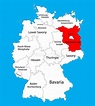 Mapa Del Estado De Brandeburgo, Alemania, Silueta Del Mapa Del Vector ...