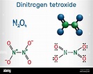 Dinitrogen tetroxide , N2O4 molecule. Structural chemical formula and ...