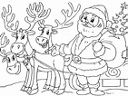 santa-claus-y-sus-renos.gif (2000×1500) | Free christmas coloring pages ...