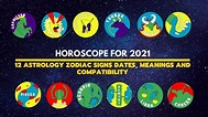 Horoscope for 2021: 12 Astrology Zodiac Signs Dates, Meanings and ...