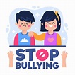 Stop bullying concept with girl comforting boy - Download Free Vectors ...