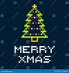Feliz árbol De Navidad De Navidad Del Pixel De 8 Bits Ilustración del ...