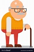 Grandfather old man character cartoon flat design Vector Image