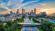 Skyline-Luftpanorama Atlantas, Georgia, USA Stockfoto - Bild von ...