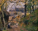 farm at montfoucault 1874 Camille Pissarro Painting in Oil for Sale