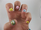 Mixed nail art on short bitten nails | Gel nails, Nail biting, Nails