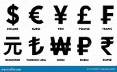Most Used World Currency Symbols Stock Vector - Illustration of ...