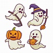 Dibujos animados de halloween fantasma espeluznante | Vector Premium