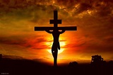 Jesus On The Cross With Sunset Background / Stock Photo - Our ...