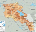 Physical Map of Armenia - Ezilon Maps