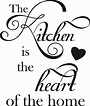 The Kitchen Is The Heart Of The Home Vertical - Quote the Walls