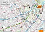 Carte de Stuttgart - Plusieurs cartes de la villes en Allemagne