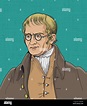 John Dalton cartoon portrait. He was an English chemist, physicist and ...