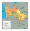 Mapa político y administrativo de Turkmenistán con carreteras y ...