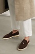 Brown Summer Charms Walk suede loafers | LORO PIANA | NET-A-PORTER