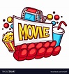 Cinema and movie advertising background in cartoon