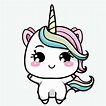 linda ilustración de unicornio unicornio kawaii chibi estilo de dibujo ...