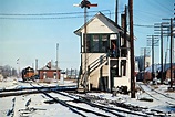 MILW, Mendota, Illinois, 1977 Southbound Milwaukee Road freight train ...