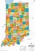 Condado de Indiana Mapa (36 "W x 52.26" H): Amazon.es: Oficina y papelería