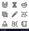 Chemistry science icon set outline style Vector Image