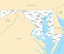 Maryland State Map With Counties And Cities - Map