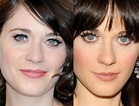 Zooey Deschanel before and after eyelid surgery | Celebrity plastic ...