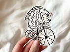 Feminist Sticker Fish Without a Bicycle Vinyl Sticker - Etsy