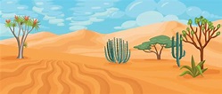 ilustración horizontal de dibujos animados del desierto 10366979 Vector ...