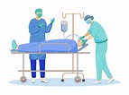 Surgical operation flat vector illustration. Internal medicine ...