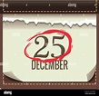 Calendario de 25 fechas Imágenes vectoriales de stock - Alamy
