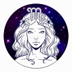 Jungfrausternzeichen, Horoskopsymbol, Vektorillustration Vektor ...